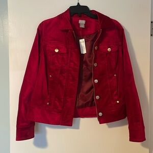 Chico's Vibrant Red Denim Jacket